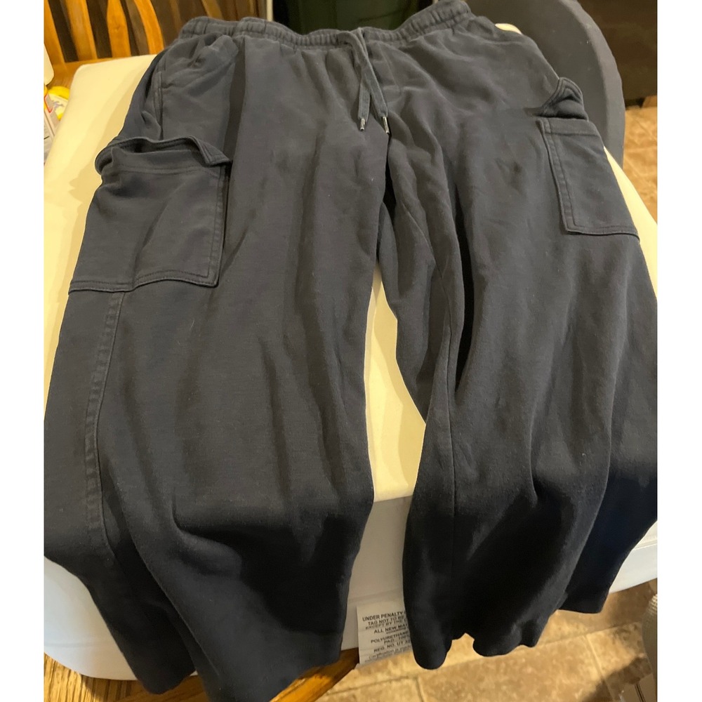 Lands End Cargo‎ Sweatpants Navy Blue Womens Size M P 10 12